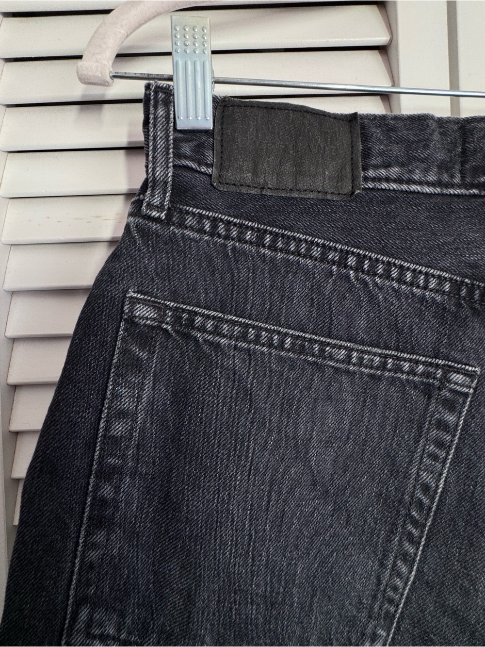 Everlane The Rigid Way High Jean Short Organic Cotton Cutoff Raw Hem Black 28 - Picture 7 of 10